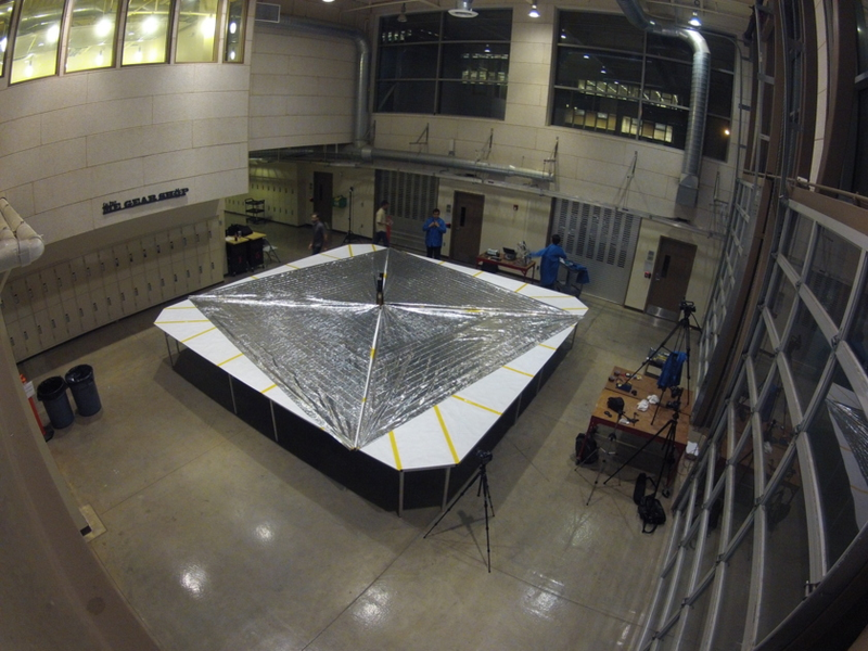 Illustration for article titled A Tiny Satellite With Enormous Solar Sails Is Orbiting Our Planet